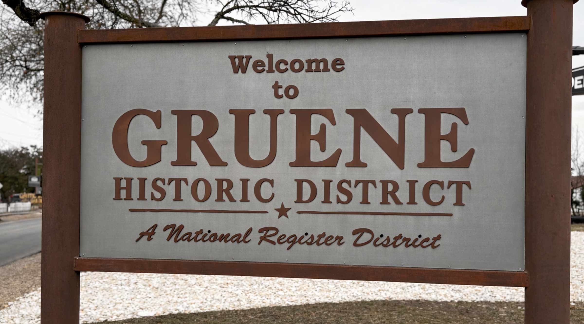 Gruene Historic District welcome sign